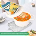 thumbnail image 3 of Yayeee Pot Holders Kitchen Heat Resistant with Pocket 7"x9.8" Cotton Oven Cooking Hot Pads, Yellow Glasses, 3 of 7