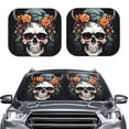 thumbnail image 2 of Sikiie Flower Horn Skull Print Foldable Car Windshield Sun Visor, Car Window Sunshade Suitable for Sedan, SUV and Truck Car Accessories-Medium, 2 of 6