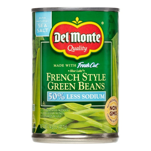 Del Monte Fresh Cut French Style Canned Green Beans, 50 Less Sodium