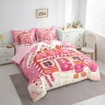 thumbnail image 3 of Manfei Princess Gingerbread House 7-Piece Twin Bedding Sets,Cartoon Gingerbread Man Bedding Comforter Set,Merry Christmas Xmas Dessert Sheet Sets For Girl Kids,Microfiber Bedroom Decor Reversible, 3 of 8