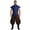 Blue, variant on longantii Men's Renaissance Cosplay Shirt Sleeveless Stand Collar Lace Up Tunic Loose Fit Knight Top Vintage Medieval Costume with Matching Belt Black L
