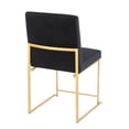thumbnail image 4 of High Back Fuji Contemporary Dining Chair in Gold and Black Velvet by LumiSource - Set of 2, 4 of 5