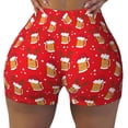 thumbnail image 2 of Fotbe Christmas Hat beer Shorts Sin Costuras – Shorts Deportivos de Cintura Alta para Mujer, Elásticos para Gimnasio, Yoga, Running o Ciclismo-Medium, 2 of 8