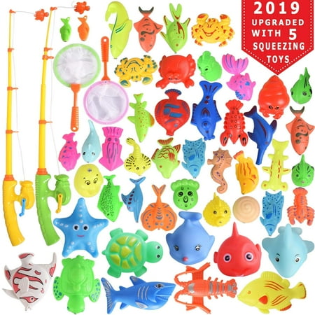 40 PCS Magnetic Fishing Game Party Favors 40 Pcs - Fishes for Kids Water Table Bath Tub Pool Floor, Best Birthday Gift for Toddler 3 4 5 Year (Best Pool Game For Iphone)