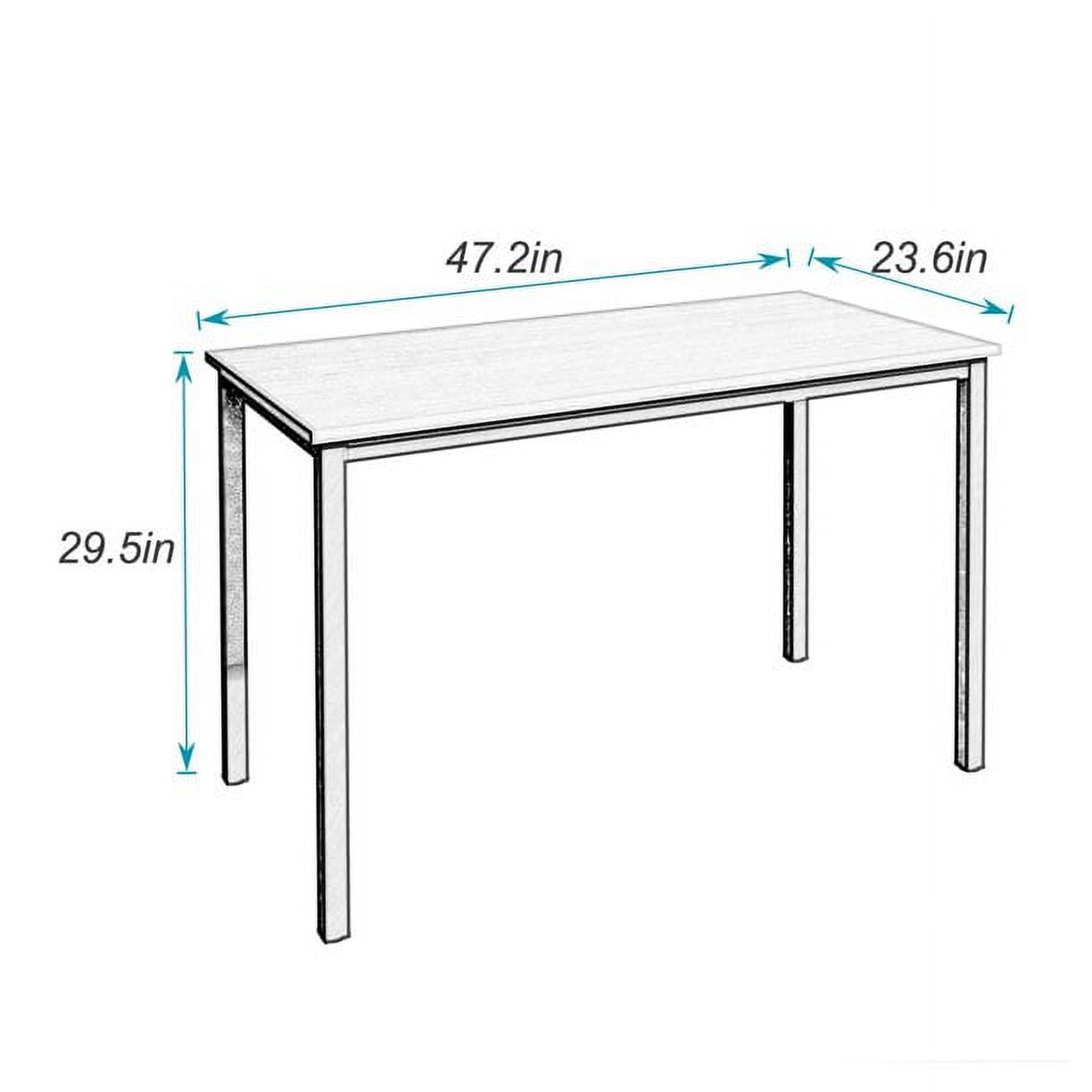 SogesPower 29.5"H Modern Wood Computer Desk- Teak White