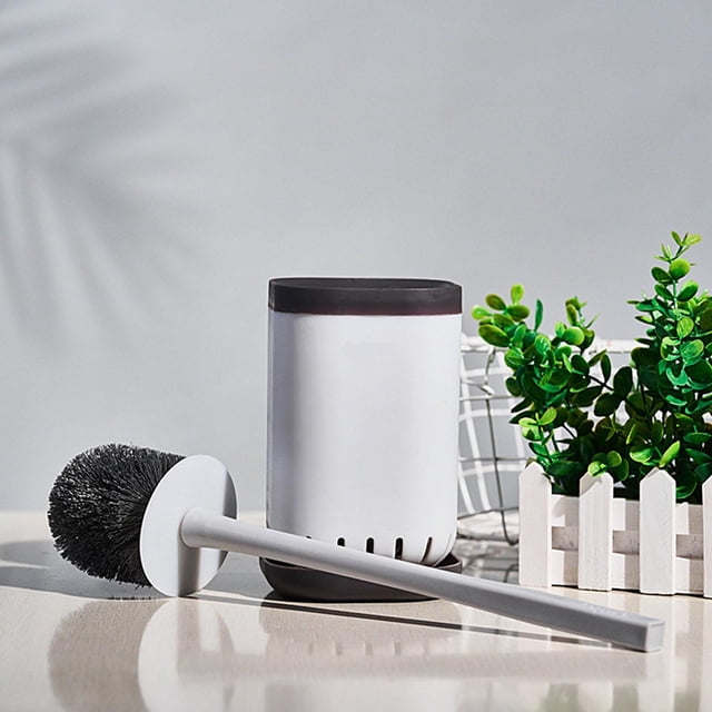 Juego de cepillos para inodoro, mango largo, tamaño compacto, limpieza de baño, fácil de guardar, mango de acero inoxidable, para el baño del hogar.,Wsvlmg