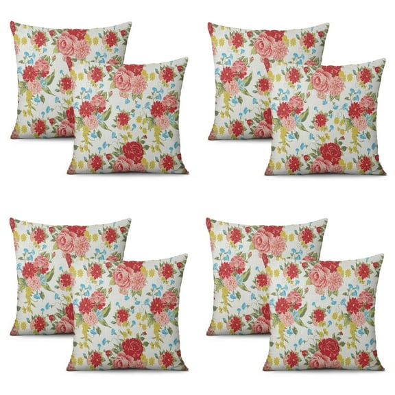 Set Of 4 Pioneer Pillow Covers 20x20 Inch Linen Decorative Square Throw Pillow Covers for Living Room Sofa Couch Decoration
