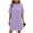 1-Purple New, variant on Womens Summer Dresses Solid Pocket Jumpsuit Casual Short Sleeve Round Neck Bandage Dress