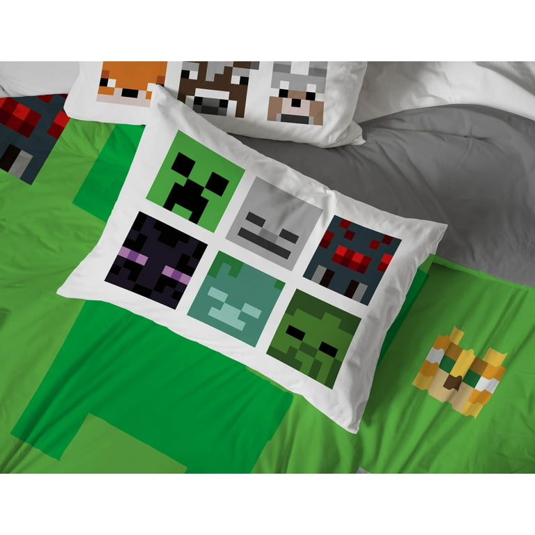 Minecraft w/green tie dye store tie blanket