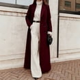 thumbnail image 2 of Rexolia Women's Wool Blend Coat Long Sleeve Notch Lapel Long Trench Fall Winter Office Wine Women, 2 of 7