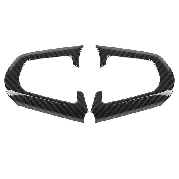 Carbon Fiber Style Car Interior Steering Wheel Button Frame Trim for BMW 5 Series G30 2017-2018