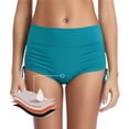 thumbnail image 5 of Minjewel Women's Leakproof High Waist Swim Trunks, Period Bikini Bottom Absorbent Swimwear for Teens, Bathing Suit,Blue M, 5 of 6