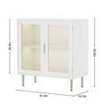 thumbnail image 2 of Sideboard Buffet Cabinet 32" Modern Storage Cabinet with Adjustable Shelf, Coffee Bar Cabinet with 2 Doors Acrylic for Living Room, Kitchen, White, 2 of 9