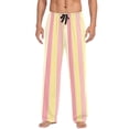 thumbnail image 7 of FORMRS Mens Pajama Pants with Pockets Sleepwear Lounge Bottoms Sizes S-2XL, Pink and Yellow Striped Pattern, 7 of 7