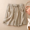 thumbnail image 2 of aidice Cotton Linen Shorts for Women Summer Lightweight Drawstring Elastic Waisted Loose Casual Shorts, 2 of 3