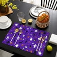 thumbnail image 4 of Halloween Purple Spider Web Pattern Summer Placemats Table Placemats Set Of 4-Linen Kitchen Washable Placemats Table Mats 11.8"x17.7" Non-Slip Heat Resistant, 4 of 6
