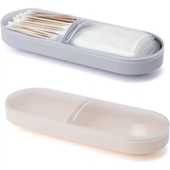 Portable Travel Cotton Pad Storage Case Cotton Swab Ball Holder Dispenser Sponge and Cosmetic Storage Box with Transparent Lid Storage Jar Sanitary Napkins Pad Container Dental Sealed Floss Box 2 Pcs