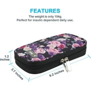 SUNMON Insulin Cooler Travel Case with 2 TSA Approved Ice Packs - Insulin Pen Cooler Case, Suitable for Diabetic Insulin Bag, Medication for Peptide Case(Purple Pink Rose)
