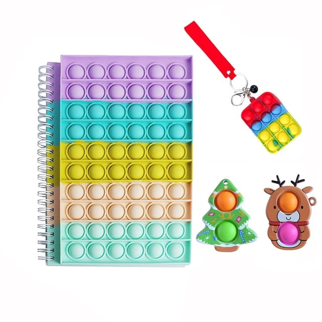 Push Bubble Notebook Llavero Set Silicona Descompresión Juguete Extrusión Burbuja Monedero A5 4 Piezas Monstrate AP006127-03