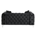 thumbnail image 5 of Morden Fort Modern Contemporary Love Seat with Deep Button Tufting Dutch Velvet, Solid Wood Frame and Iron Legs-Black, 5 of 8
