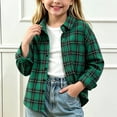 thumbnail image 6 of YUANxueke Girls Boys Button Down Coat, Long Sleeve Plaid Collared Shirts, Casual Fashion Workout Streetwear Jackets, 6 of 6