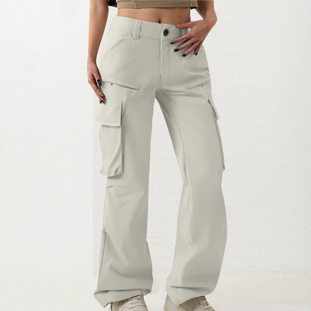 WILLBEST Pantalones Casuales para Mujer con Bolsillos y Botones, Pantalones Capri Elásticos para Uso Diario y Estilo. Mediana