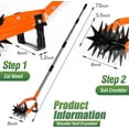 thumbnail image 5 of Walensee 2-in-1 Rotary Cultivator Hand Tiller, Adjustable Garden Weeder Soil Crumbler with Stainless Steel Pole for Grass Reseeding & Soil Mixing, 5 of 6