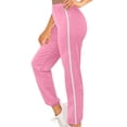 thumbnail image 3 of Lixiuxyad Summer Beach Pants Women Wide Leg Pants Elastic Waist Fashion Solid Casual Sports Sweatpants Loose Pants With Pockets Pink, 3 of 6