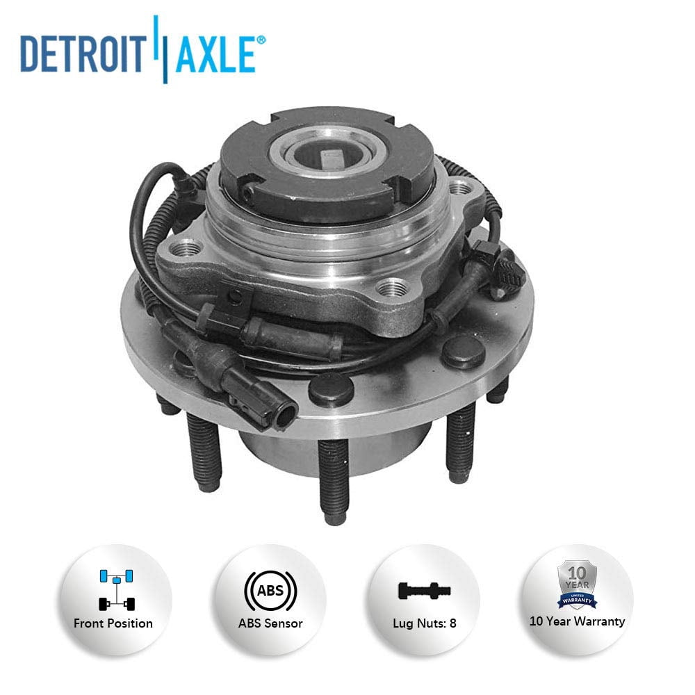 Detroit Axle - 4WD Front Wheel Bearing Hubs Kit for 99-04 Ford F-250 F-350 Super Duty, 2000-2002 Excursion, 2 Wheel Bearing Hubs Assembly 4 Upper Lower Ball Joints 2001 Replacement