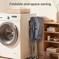 thumbnail image 3 of 35.9" Tall Laundry Cart with Wheels, No-Bend Rolling Laundry Basket, Stable Stainless Steel Frame, Collapsible Laundry Hamper for Bathroom, Dorm & Bedroom, 3 of 6