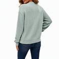 thumbnail image 3 of Women's Bomber Jacket Zip Up Knit Baseball Coat Long Sleeve Loose Fit Casual Jacket with Pockets Soft Stretchy Outerwear for Fall Spring Daily Wear, 3 of 7
