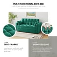 thumbnail image 5 of AENKYO Convertible Pull-Out Loveseat Sleeper Sofa Bed for Living Room, Modern Upholstered Futon in Green, 5 of 7