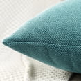thumbnail image 2 of Jepeak Rustic Woven Textured Throw Pillow Covers Pack of 2 Decorative Farmhouse Linen Pillow Cover for Sofa Couch Bedroom Home Decor, Dark Cyan 18 x 18 inch, 2 of 8