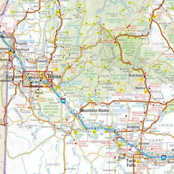 G3C9601LIdaho State Wall Map - 14.75" x 17.75" Laminated