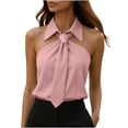 thumbnail image 2 of AnuYalue Halter Neck Tank Tops for Womens Sleeveless Slim Fit Blouses Summer Fashion Office Party Camisoles, 2 of 8
