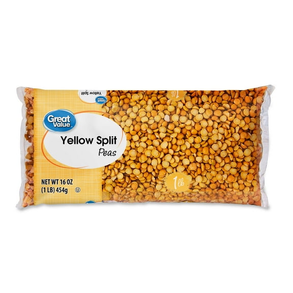 Great Value Yellow Split Peas, 1 lb