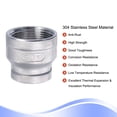 thumbnail image 4 of Uxcell 1-1/4x1 BSPT Female Thread Stainless Steel Reducer Pipe Fitting Coupling, 4 of 5