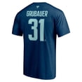thumbnail image 3 of Men's Fanatics Philipp Grubauer Deep Sea Blue Seattle Kraken Authentic Stack Name & Number T-Shirt, 3 of 3