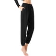 thumbnail image 4 of Women's Casual Pants Classical Dance Trousers Wide Legged Straight Pocket Long Pants Gymnastics Practice Exercises Dance Training Leg Binding Pants Stretchy Work Pants Women Women's Pants for Work, 4 of 4