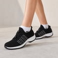thumbnail image 5 of Women's Knit Slip On Walking Shoes, Lightweight Platform Sneakers with Bungee Laces, 5 of 7