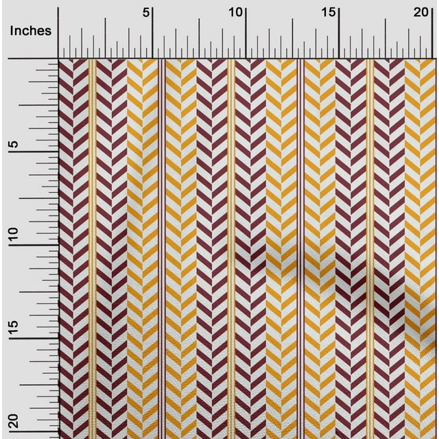 oneOone Tissu Popeline de Coton Rayé & Tissu Imprimé Géométrique Chevrons par la Cour 42 Pouces de Large
