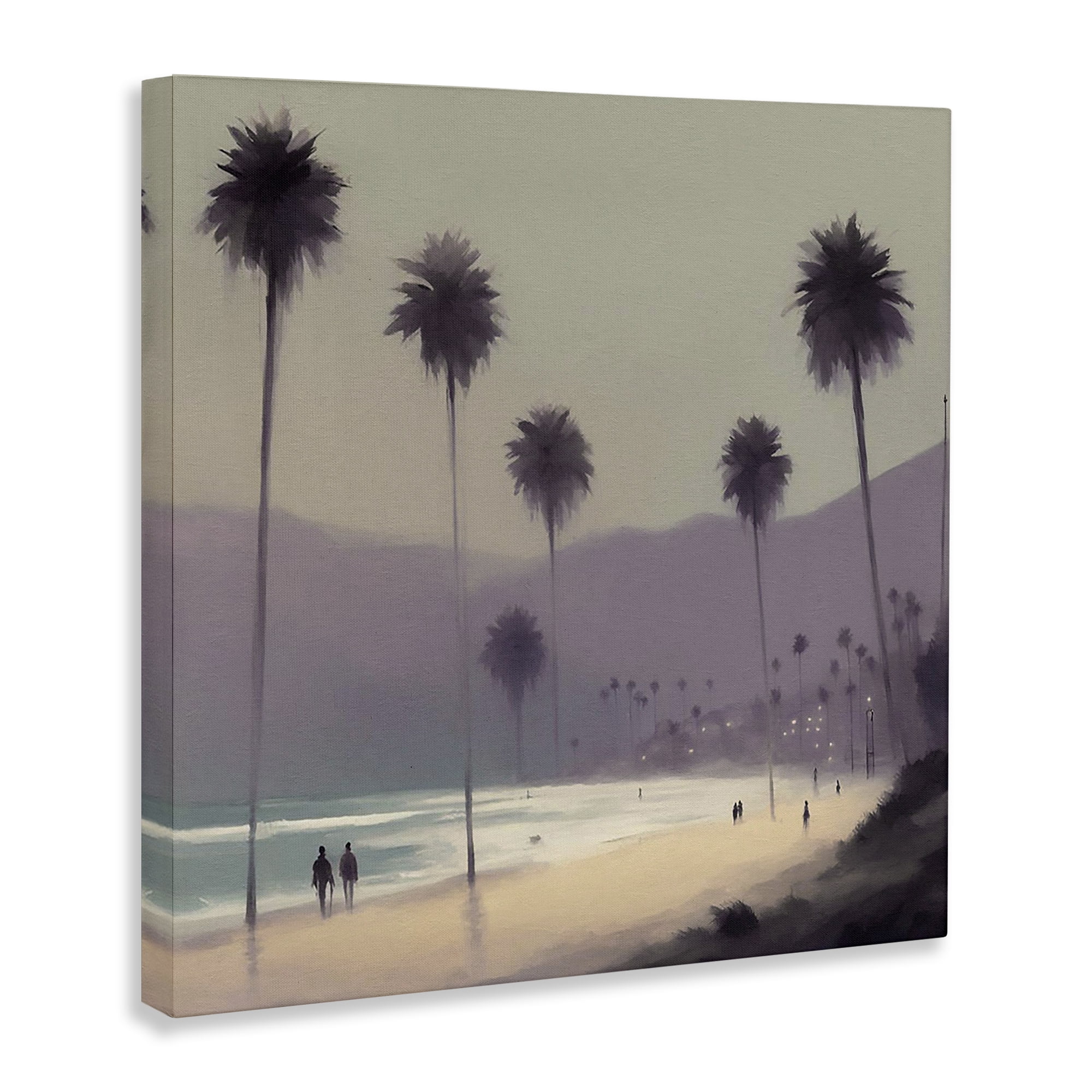 Stupell Industries Looming Palms Beach Landscape & Nature Painting Wrapped Canvas Art Print Wall Art, 30 x 30