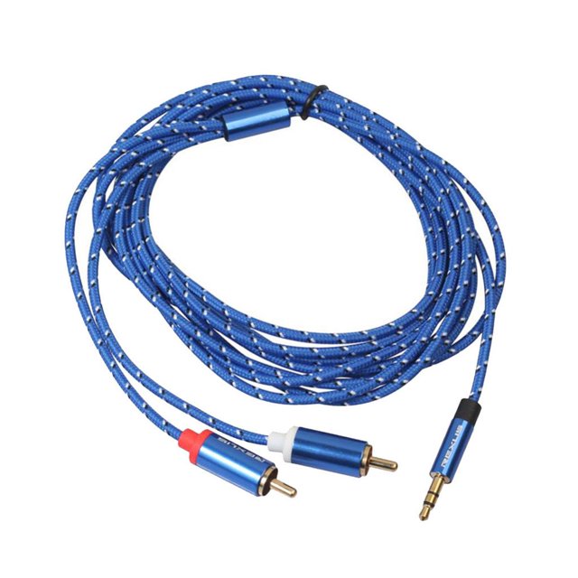 Azul de 1/8 '' de sonido estéreo de 3,5 mm a cable adaptadores dual para MP3 / teléfono 300cm CUTICAT Línea de interconexión de audio