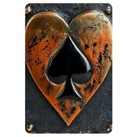 1pc Vintage Ace of Spades Metal Wall Art, Retro Iron Sign with Rustic Finish - Ideal for Home, Bar, Cafe, or Garage Decor, Wall Decor | Playing Card Decor | Durable Iron