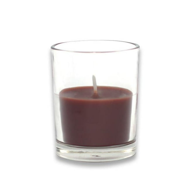 Jeco CVZ-028 Bougies Chauffe-Plat Rondes en Verre, Brun - 12 Pcs par Boîte
