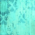 thumbnail image 1 of Ahgly Company Machine Washable Indoor Square Abstract Turquoise Blue Contemporary Area Rugs, 5' Square, 1 of 4