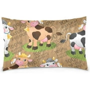 Wellsay Beautiful Cow Velvet Oblong Lumbar Plush Throw Pillow Cover/Shams Cushion Case - 20x26in - Decorative Invisible Zipper Design for Couch Sofa Pillowcase Only