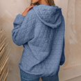 thumbnail image 4 of Women's Tunic Tops Winter Loose Fit Hooded Long-sleeved Dolman Off the Shoulder Hoody Graphic Hoodie Cotton Sweatshirt(Blue,S), 4 of 9