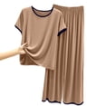 thumbnail image 4 of Nugftut Womens Pajama Set Short Sleeve Long Pants 2 Piece Summer Fall Lounge Soft Comfy Pjs Set Sleepwear, 4 of 6