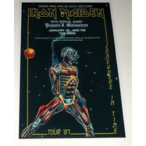 Large Iron Maiden SOMEWHERE IN TIME Tour 80's Heavy Metal 1987 Promo Poster 19"x13"